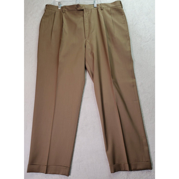 Jos. A. Bank Dress Pants Mens‎ Brown Slash Pockets Signature Collection Wide Leg - Picture 1 of 9